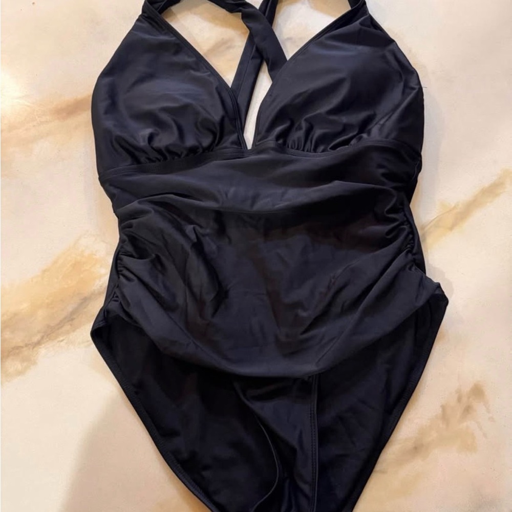 Black Halter One-Piece Swimsuit